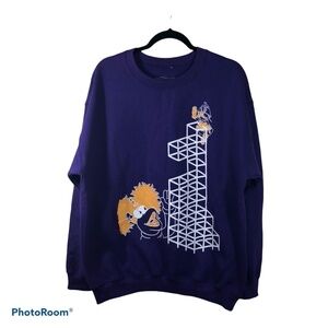 FRAGGLE ROCK Jim Henson Crewneck Pullover Sweatshirt Purple Sz L